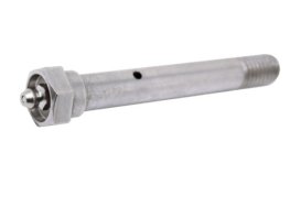 Axle & Nut; 3/8" x 2-1/2; Steel (Ductile); Brake Shoulder; Hex; Zerk Axle; use with 1-1/4 inch wheel with brake; or 1-1/2" wide (1-5/8" hub length) wheel) (Item #89118)