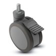 Caster; Twin Wheel; 100mm (4"); Polyurethane; Threaded Stem (1/2"-13TPI x 1-1/2"); Gray; Steel Axle; 225#; Total Lock Brake (Item #67361) Caster; Twin Wheel; 100mm (4"); Polyurethane; Threaded Stem (1/2"-13TPI x 1-1/2"); Gray; Steel Axle; 225#; Total Lock Brake (Item #67361)