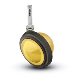 Caster; Ball; Swivel; 3"; Rubber; Hard; Grip Neck; 5/16"x1-1/2"; Brass; Acetyl/ Resin Brng; 100# (Item #69573)