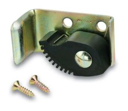 Handle holder; 1-1/4 tall by 2-1/2 wide; spring loaded gravity catch for brooms; mops; garden tools; hoses. Pre-drilled for each mount. Screws included. (Item #89231)