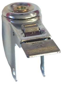 Yoke; Swivel; 5" x 1-1/4"; Hollow Kingpin (1/2" bolt hole); Zinc; 3/8" Bore; 1-9/16" Hub Length; 325#; Total Lock (Item #88690)