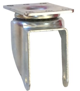 Yoke Axle & Nut; Swivel; 4" x 1-1/4"; Top Plate (2-3/8"x3-5/8"; holes: 1-3/4"x2-7/8" slotted to 3"; 5/16" bolt); Zinc; 3/8" Bore; 1-9/16" Hub Length; 350# (Item #88755)