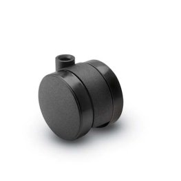 Caster; Twin; Swivel; 2-3/8" (60mm); Polyurethane; Stemless; Black; Rivet Brng; Wgt Cap: 100# (Receives Shepherd 0.35" x 1-1/8" stem) (Item #69772)