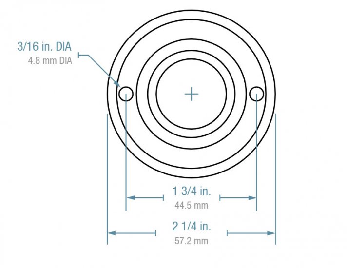 (image for) Ball Transfer; 1"; Nylon Ball; Flange; Round (2-1/4" diameter: two holes: 1-3/4" apart); Carbon Steel housing; 75#; Load height: 5/8"; Recessed depth 5/8" (Item #88854)