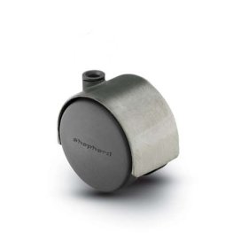 Caster; Twin; Swivel; 2-3/8 (60mm); Polyurethane; Stemless; Satin Chrome; Zinc Body; 100#; Hood (Receives Shepherd 3/8" x 1-3/4" stem) (Item #68249) Caster; Twin; Swivel; 2-3/8 (60mm); Polyurethane; Stemless; Satin Chrome; Zinc Body; 100#; Hood (Receives Shepherd 3/8" x 1-3/4" stem) (Item #68249)