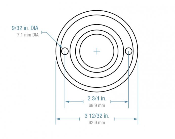 (image for) Ball Transfer; Low Profile; 1-1/2" Nylon ball; Flange (3-11/16" diameter: two 1/4" holes: 2-3/4" apart); Steel housing; 200#; 1-1/8" inch profile (Item #88818)
