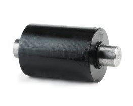 Nose Roller and Axle; 8-5/8" diam x 8" width; Cast Iron Roller; 40000#; 1-1/2" x 10-1/2 Recessed Zerk Axle. For Roll-Off Container Applications. (Item #88639)