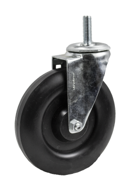 Caster; Swivel; 4" x 1-1/4"; Polyolefin LD; Threaded Stem (1/2"-13TPI x 1-1/2"); Zinc; Ball Brng; 275#; Warranty (Item #63198)