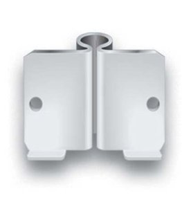 Socket; 180 degree; flat or outside corner bracket; fits 7/16" Grip Ring connectors up to 1-7/16 inches long; 11/32 holes and tabs; 2-3/16" across; 1-9/16" tall (Item #89201)