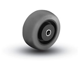 Wheel; 4" x 1-1/4"; Monoprene (Donut); Precision Ball Brng; 3/8" Bore; 1-5/8" Hub Length; 250#; Bearing Cover (Item #89109)