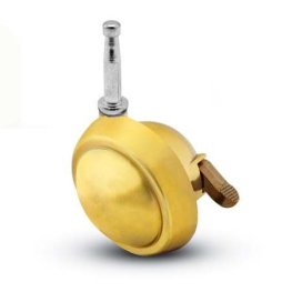 Caster; Ball; Swivel; 2-1/2"; Metal/ Zinc; Grip Neck; 5/16"x1-1/2"; Brass; Acetyl/ Resin Brng; 100#; Pedal Lock; Wheel (Item #68348)