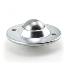 Ball Transfer; Low Profile; 1-1/2" Stainless Steel ball; Flange (3-11/16" diameter: two 1/4" holes: 2-3/4" apart); CarbonSteel flange; 200#; 1-1/8" profile (Item #88817)