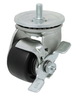 Caster; Swivel; 3" x 1-13/16"; Glass/ Nylon; Threaded Stem (1/2"-13TPI x 1"); Zinc; Roller Brng; 1100#; Top Lock Brake (Item #63221)