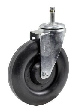 Caster; Swivel; 6" x 1-1/4"; Crowned Polyolefin; Grip Ring (7/16" x 1-7/16" w/ brass band); Zinc; Steel Spanner; 300# (Item #64636)