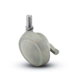 Caster; Ball; Swivel; 2-1/2"; Metal/ Zinc; Threaded Stem; 5/16"-18TPI x 2"; Satin Chrome; Acetyl/ Resin Brng; 100#; Pedal Lock; Wheel (Item #68336)