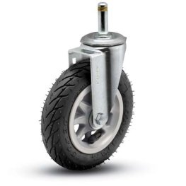 Caster; Swivel; 6"x1-1/4"; Flat Free (Black); Grip Ring (7/16"x1-7/16"); Zinc; Ball Brng; 150# (Item #69281)