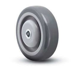 Wheel; 4" x 1-1/4"; PolyU on PolyO (Gray); Precision Ball Brng; 3/8" Bore; 1-9/16" Hub Length; 300#; Bearing Covers (Item #88999)