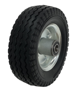 Wheel; 6" x 2"; Flat Free (Black); Precision Ball Brng; 1/2" Bore; 2-3/8" Hub Length; 150#; Centered Bolted Hub; Sawtooth Tread. Temp Sensitive. Store inside. (Item #89108)