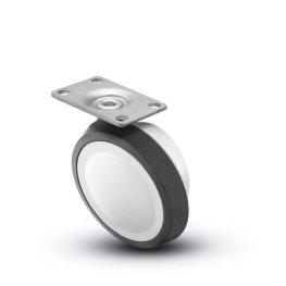 Caster; Ball; Swivel; 3"; Rubber; Top Plate; 1-1/2"x1-1/2"; hole spacing: 1"x1"; 3/16" bolt; Chrome; Reg or Bright; Acetyl/ Resin Brng; 100# (Item #69645)