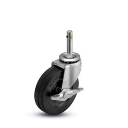 Caster; Swivel; 2" x 3/4"; Polyolefin; Grip Ring (7/16" x 1-7/16"); Zinc; Plain bore; 90#; Side friction brake (Item #64944)