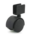 Caster; Twin Wheel; Swivel; 50mm; Nylon; U Bracket (3/4" ID); 1-5/16" High x 1-1/2" Long; Black; Steel Axle; 85#; Hood (Screw included) (Item #66434) Caster; Twin Wheel; Swivel; 50mm; Nylon; U Bracket (3/4" ID); 1-5/16" High x 1-1/2" Long; Black; Steel Axle; 85#; Hood (Screw included) (Item #66434)