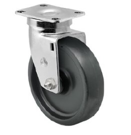 Caster; Swivel; 3" x 1-13/16"; Polyolefin; Plate (2-3/8"x3-5/8": holes: 1-3/4"x3"; 5/16" bolt); Zinc; Roller Brng; 400#; Zerk Axle (Item #63657)