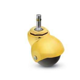 Caster; Spher; Swivel; 1-5/8"; Rubber; Soft; Grip Ring; 7/16"x7/8"; Bright Brass; Plain bore; 70# (Item #69063) Caster; Spher; Swivel; 1-5/8"; Rubber; Soft; Grip Ring; 7/16"x7/8"; Bright Brass; Plain bore; 70# (Item #69063)