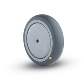 Wheel; 4" x 1-1/4"; Conductive Rubber; Precision Ball Brng; 3/8" Bore; 1-1/4" Hub Length; 240#; Thread guards (Item #88165)