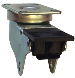 Yoke Axle & Nut; Swivel; 3-1/2" x 1-1/4"; Plate (2-3/8"x3-5/8"; holes: 1-3/4"x2-7/8" slotted to 3"; 5/16" bolt); 3/8" Bore; 1-9/16" Hub Length; 350#; Total Lck (Item #88598)