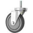 Caster; Swivel; 3" x 1-1/4"; PolyU on PolyO (Gray); Threaded Stem (3/8"-16TPI x 1-1/2"); Zinc; Precision Ball Brng; 300#; Dust Cover (Mtl); Thread guards (Item #67094)