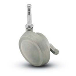 Caster; Ball; Swivel; 2-1/2; Metal/ Zinc; Grip Neck; 5/16x1-1/2; Satin Chrome; Acetyl/ Resin Brng; 100#; Pedal Lock; Wheel (Item #68344)
