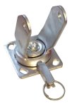 Yoke; Swivel; 5" x 2"; Plate (4"x4-1/2"; holes: 2-5/8"x3-5/8" slots to 3"x3"; 3/8" bolt); Zinc; 1/2" Bore; 2-7/16" Hub Length; 1250#; Position Lock (4-way) (Item #88159)