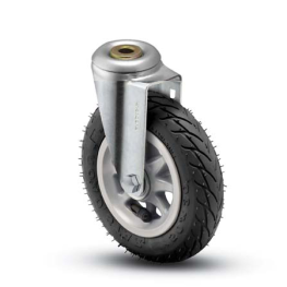 Caster; Swivel; 6" x 1-1/4"; Flat Free (Black); Hollow Kingpin (1/2" bolt hole); Zinc; Ball Brng; 150# (Item #66226)