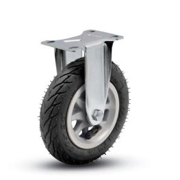 Caster; Rigid; 6"x1-1/4"; Flat Free (Black); Plate (2-5/8"x3-3/4"; holes: 1-3/4"x2-3/4" slotted to 3"; 5/16" bolt); Zinc; Ball Brng; 150# (Item #67095)