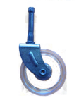 Caster; Swivel; 2" x 1/2"; Plastic (clear); Grip Neck; 5/16"x1-1/2"; Zinc; Rivet Brng; 30# (Item #69277)