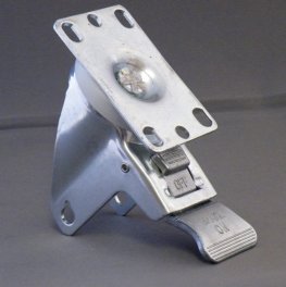 Yoke & Axle; Swivel; 3" x 1-1/4"; Plate (2-3/8"x3-5/8"; holes: 1-3/4"x2-7/8" slots to 3"; 5/16" bolt); 3/8" Bore; 1-9/16" Hub Length; 350#; Total Lock; Dust Cvr (Item #88870)