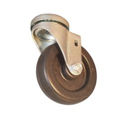 Caster; Swivel; 4" x 1-1/4"; Phenolic High Temp (BR); Hollow Kingpin (3/8" bolt hole); Zinc; Steel Top Hats; 200#; High Temp (475 Continuous; 550 intermittent) (Item #87383)