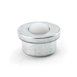 Ball Transfer; 1" Nylon ball; Round Drop-in Base; 1-3/8" diam x 5/8" deep; Carbon Steel; 200#; 5/8" load height (Item #89284)