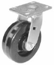 Caster; Swivel; 6" x 2"; Phenolic; Plate; 4"x4-1/2"; holes: 2-5/8"x3-5/8" (slotted to 3"x3"); 3/8" bolt; Zinc; Roller Brng; 1200# (Item #69839)