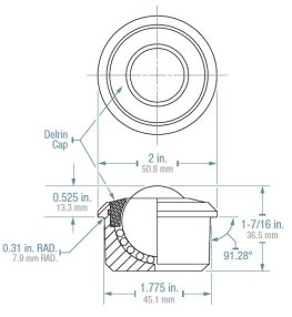 Ball Transfer; 1-3/16" Steel ball; Round Drop-in Base (1-3/4" x15/16"); Steel housing; 750#; 17/32" load height (Item #88507)