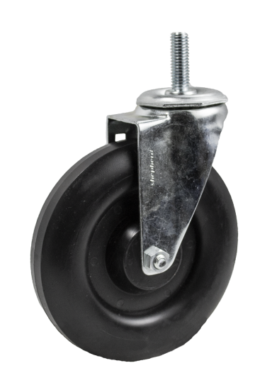 (image for) Caster; Swivel; 4" x 1-1/4"; Polyolefin LD; Threaded Stem (1/2"-13TPI x 1-1/2"); Zinc; Ball Brng; 275#; Warranty (Item #63198)