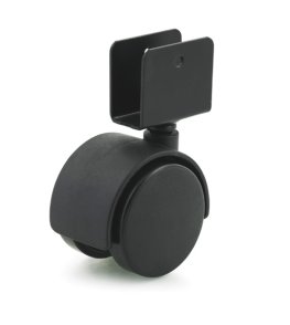Caster; Twin Wheel; Swivel; 50mm; Nylon; U Bracke (5/8" ID); 1-5/16" High x 1-1/2" Long; Black; Steel Axle; 85#; Hood (Screw included) (Item #66436) Caster; Twin Wheel; Swivel; 50mm; Nylon; U Bracke (5/8" ID); 1-5/16" High x 1-1/2" Long; Black; Steel Axle; 85#; Hood (Screw included) (Item #66436)