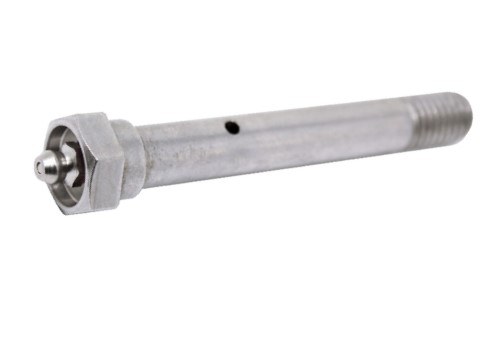 Axle & Nut; 3/8" x 2-1/2; Steel (Ductile); Brake Shoulder; Hex; Zerk Axle; use with 1-1/4 inch wheel with brake; or 1-1/2" wide (1-5/8" hub length) wheel) (Item #89118) Axle & Nut; 3/8" x 2-1/2; Steel (Ductile); Brake Shoulder; Hex; Zerk Axle; use with 1-1/4 inch wheel with brake; or 1-1/2" wide (1-5/8" hub length) wheel) (Item #89118)