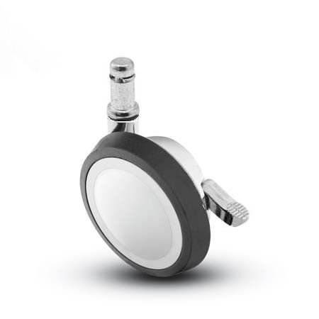 Caster; Ball; Swivel; 3"; Rubber; Grip Ring; 7/16"x1-7/16"; Chrome; Bright; Acetyl/ Resin Brng; 100#; Whl Lck (Item #69615) Caster; Ball; Swivel; 3"; Rubber; Grip Ring; 7/16"x1-7/16"; Chrome; Bright; Acetyl/ Resin Brng; 100#; Whl Lck (Item #69615)