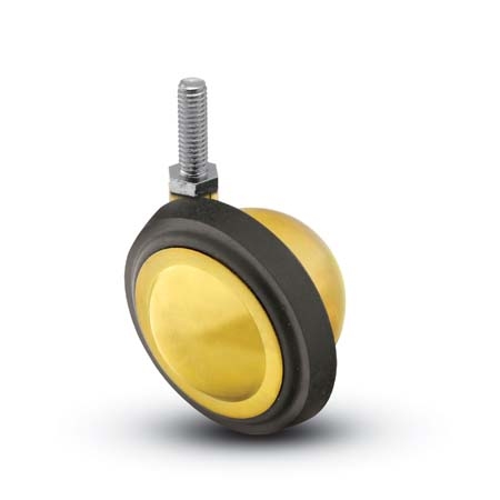 Caster; Ball; Swivel; 3"; Rubber; Hard; Threaded Stem; 5/16"-18TPI x 7/8"; Brass; Acetyl/ Resin Brng; 100# (Item #69507) Caster; Ball; Swivel; 3"; Rubber; Hard; Threaded Stem; 5/16"-18TPI x 7/8"; Brass; Acetyl/ Resin Brng; 100# (Item #69507)