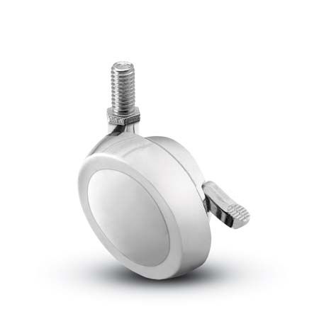 Caster; Ball; Swivel; 2-1/2"; Metal/ Zinc; Threaded Stem; 5/16"-18TPI x 1-1/4"; Bright Chrome; Acetyl/ Resin Brng; 100#; Pedal Lock; Wheel (Item #68324) Caster; Ball; Swivel; 2-1/2"; Metal/ Zinc; Threaded Stem; 5/16"-18TPI x 1-1/4"; Bright Chrome; Acetyl/ Resin Brng; 100#; Pedal Lock; Wheel (Item #68324)