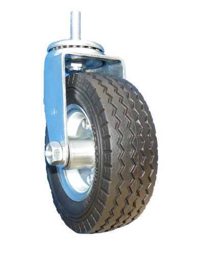 (image for) Caster; Swivel; 6" x 2"; Flat Free (Black); Threaded Stem (1/2-13TPI x 1-1/2); Zinc; Ball Brng; 150#; Bolted Hub (See premium model #65422). Temp sensitive. (Item #66301)