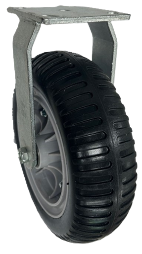 Caster; Rigid; 10" x 3"; Polyurethane Neverflat; Plastic Hub; Plate; 4"x4-1/2"; holes: 2-5/8"x3-5/8" (slotted to 3"x3"); 3/8" bolt; Zinc; Ball Brng; 250# (Item #64227) Caster; Rigid; 10" x 3"; Polyurethane Neverflat; Plastic Hub; Plate; 4"x4-1/2"; holes: 2-5/8"x3-5/8" (slotted to 3"x3"); 3/8" bolt; Zinc; Ball Brng; 250# (Item #64227)