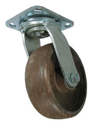 Caster; Swivel; 4" x 1-1/4"; Glass/ Nylon Hi-Temp; Plate; 2-3/8"x3-5/8": holes: 1-3/4"x2-7/8" (slotted to 3"); 3/8" bolt; Zinc; 300#; Max 425 degrees (Item #65123) Caster; Swivel; 4" x 1-1/4"; Glass/ Nylon Hi-Temp; Plate; 2-3/8"x3-5/8": holes: 1-3/4"x2-7/8" (slotted to 3"); 3/8" bolt; Zinc; 300#; Max 425 degrees (Item #65123)