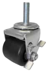 Caster; Swivel; 3" x 1-1/4"; Phenolic; Threaded Stem (1/2"-13TPI x 1-1/2"); Zinc; Steel Spanner; 350#; Tread Brake (Item #64175)